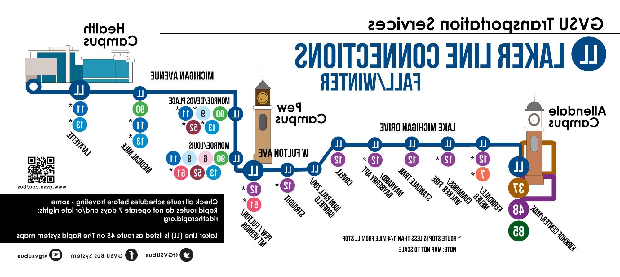 Laker Line Connections to Other Rapid Routes - Fall/Winter